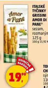Penny Market ITALSKÉ TYČINKY GRISSINI AMOR DI PANE sezam, 125 g nabídka