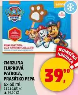 Penny Market ZMRZLINA TLAPKOVÁ PATROLA, PRASÁTKO PEPA, 6x 60 ml nabídka