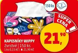 Penny Market KAPESNÍKY WIPPY 2vrstvé, 150 ks nabídka