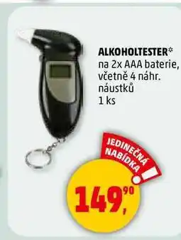 Penny Market ALKOHOLTESTER, na 2x AAA baterie, včetně 4 náhr. náustků, 1 ks nabídka