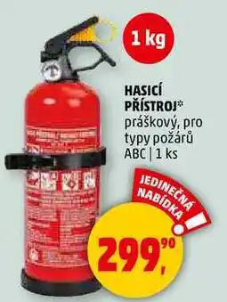 Penny Market HASICÍ PŘÍSTROJ práškový, pro typy požárů ABC, 1 ks nabídka