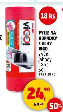 Penny Market PYTLE NA ODPADKY S UCHY VIGO S vůní jahody, 18 ks, 60 l nabídka