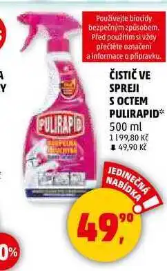 Penny Market ČISTIČ VE SPREJI S OCTEM PULIRAPID, 500 ml nabídka