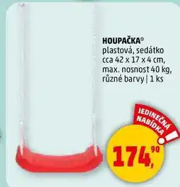 Penny Market HOUPAČKA plastová, sedátko cca 42 x 17 x 4 cm, max. nosnost 40 kg, různé barvy, 1 ks nabídka