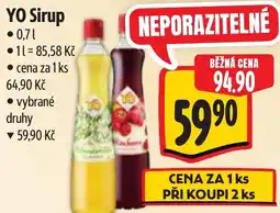 Albert YO Sirup nabídka