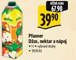 Albert Pfanner Džus, nektar a nápoj nabídka