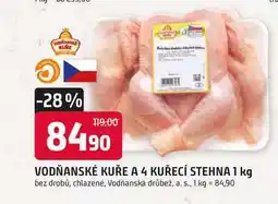 Trefa VODŇANSKÉ KUŘE A 4 KUŘECÍ STEHNA 1 kg bez drobů, chlazené nabídka