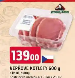 Trefa VEPŘOVÉ KOTLETY 600 g s kostí, plátky nabídka