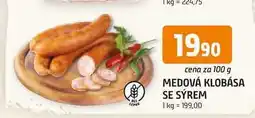 Trefa MEDOVÁ KLOBÁSA SE SÝREM 100g nabídka