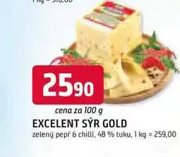 Trefa EXCELENT SÝR GOLD zelený pepř & chilli, 48 % tuku, 100 g nabídka