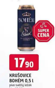 Trefa KRUŠOVICE BOHÉM 0,5 L pivo světlý ležák nabídka