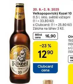 Tesco Velkopopovický Kozel 10, 0.5 l nabídka
