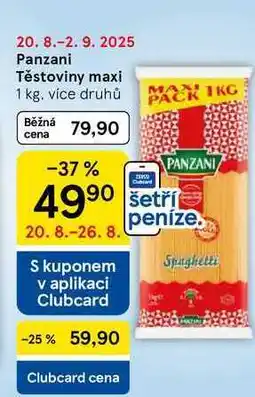 Tesco Panzani Těstoviny maxi, 1 kg nabídka