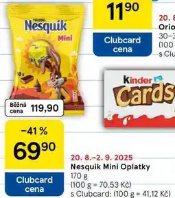 Tesco Nesquik Mini Oplatky, 170 g nabídka