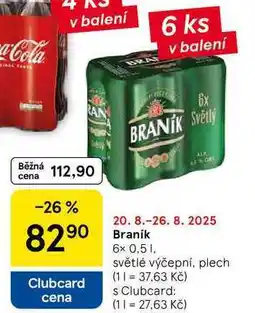 Tesco Braník, 6x 0.5 l nabídka