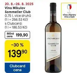 Tesco Víno Mikulov Sommelier Club, 0,75 l nabídka