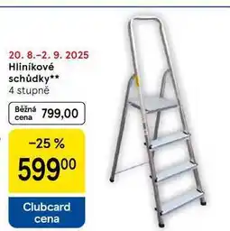Tesco Hliníkové schůdky, 4 stupně nabídka