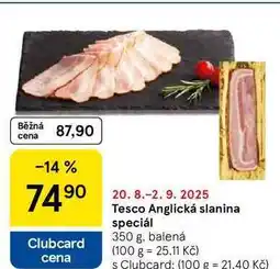 Tesco Tesco Anglická slanina speciál, 350 g, balená nabídka