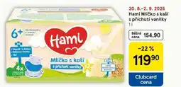 Tesco Hami Mličko s kaší s příchutí vanilky, 1 l nabídka