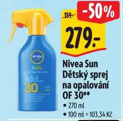 Albert Nivea Sun Dětský sprej na opalování OF 30 nabídka