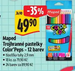 Albert Maped Trojhranné pastelky Color Peps-12 barev nabídka