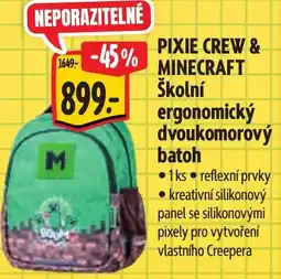 Albert PIXIE CREW & MINECRAFT Školní ergonomický dvoukomorový batoh nabídka