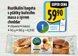 Albert Rustikální bageta s plátky kuřecího masa a sýrem cheddar nabídka