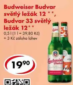 CBA Budweiser Budvar světlý ležák 12, 0,5 l nabídka