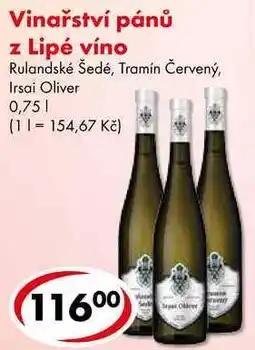 CBA Vinařství pánů z Lipé víno, 0,75 l nabídka