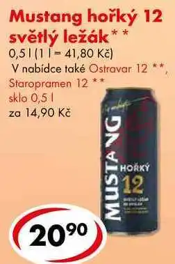 CBA Mustang hořký 12 světlý ležák, 0,5 l nabídka