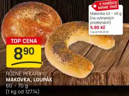 Flop Různé pekárny makovka, loupák nabídka
