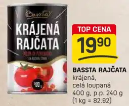 Flop Bassta rajčata krájená, celá loupaná nabídka