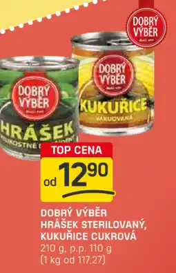 Flop Dobrý výběr hrášek sterilovaný, kukuřice cukrová nabídka