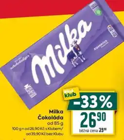 Billa Milka Čokoláda nabídka