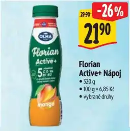 Albert Florian Active nápoj nabídka