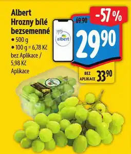 Albert Hrozny bílé bezsemenné nabídka