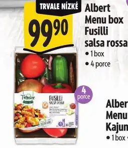 Albert Menu box fusilli salsa rossa nabídka