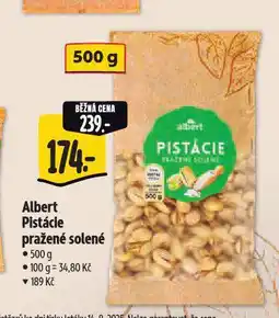 Albert Pistácie pražené solené nabídka