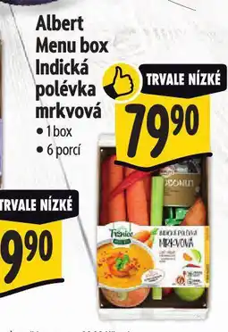 Albert Menu box indická mrkvová polévka nabídka