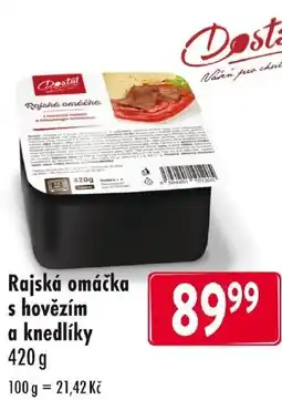 Qanto Rajská omáčka s hovězím a knedlíky nabídka