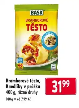 Qanto Bramborové těsto, Knedlíky v prášku nabídka
