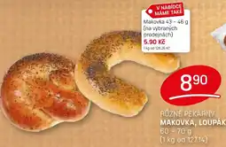 Flop Různé pekárny Makovka, loupák nabídka