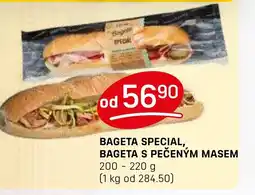 Flop Bageta special, Bageta s pečeným masem nabídka