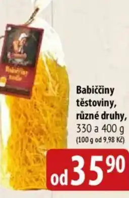 Bala Babiččiny těstoviny nabídka