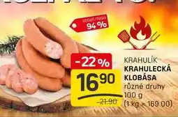 Flop KRAHULECKÁ KLOBÁSA různé druhy 100g nabídka