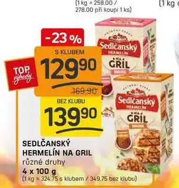 Flop SEDLČANSKÝ HERMELÍN NA GRIL různé druhy 4 x 100g nabídka