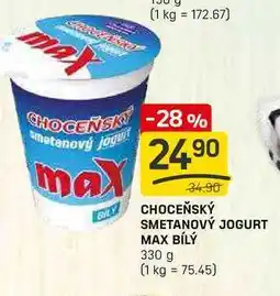 Flop CHOCEŇSKÝ SMETANOVÝ JOGURT MAX BÍLÝ 330 g nabídka