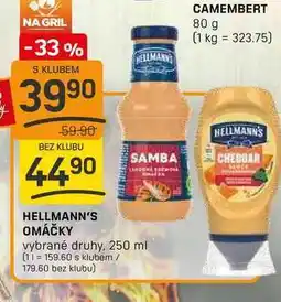 Flop HELLMANN'S OMÁČKY vybrané druhy, 250 ml nabídka