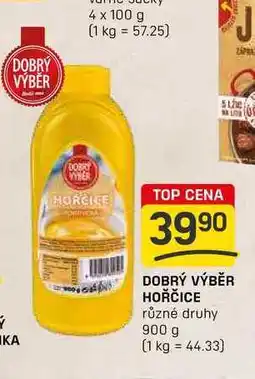 Flop DOBRÝ VÝBĚR HOŘČICE různé druhy 900 g nabídka