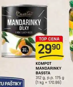 Flop KOMPOT MANDARINKY BASSTA 312 g. p.p. 175 g nabídka